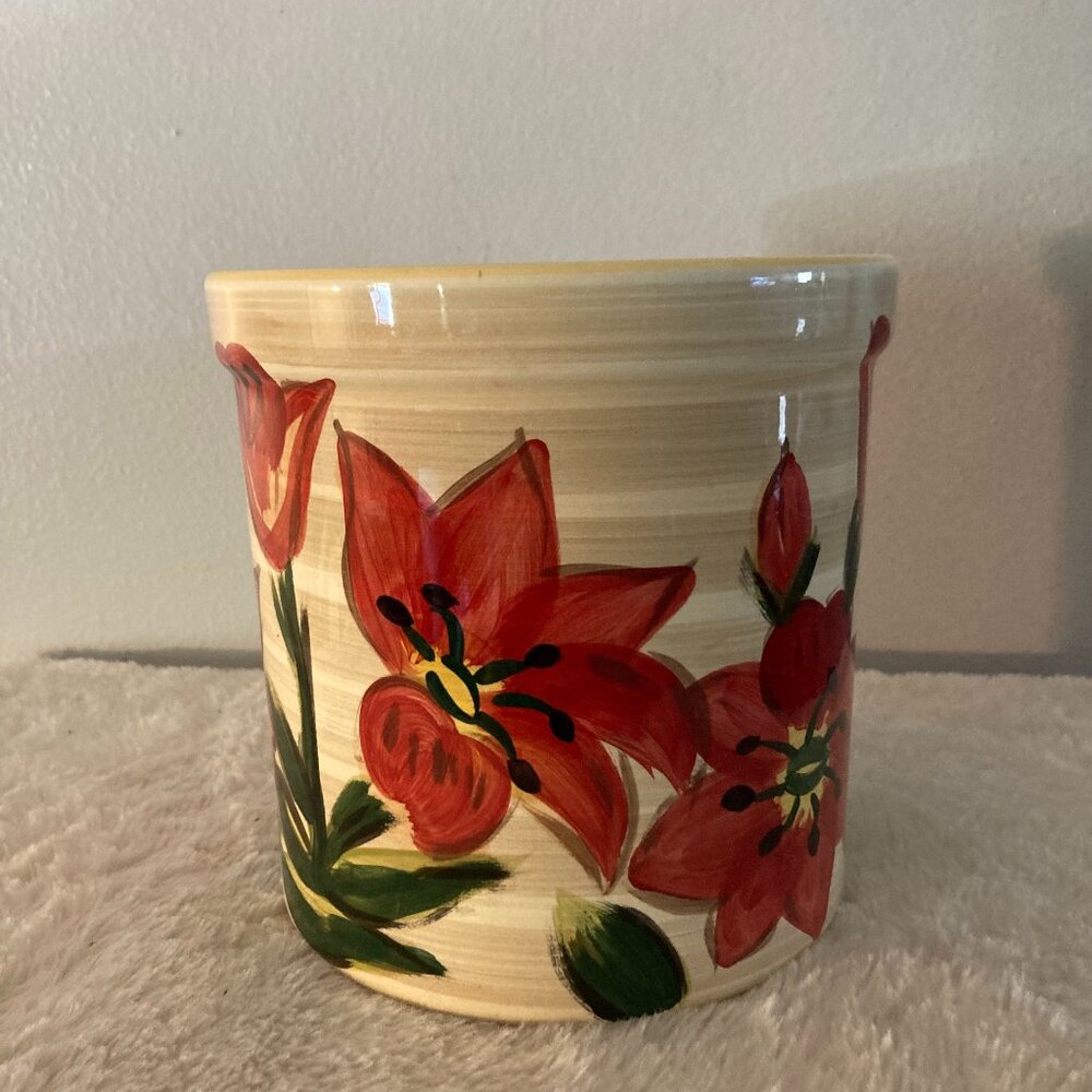 Tabletops Unlimited "Tropical Hibiscus" Utensil Holder/Planter